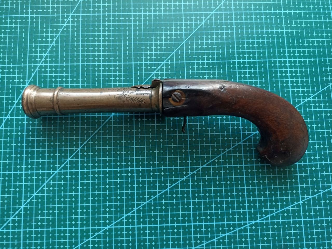Historische Marinepistole, aus Bronze - Steinschloss, 18./19. Jahrhundert – Bild 3