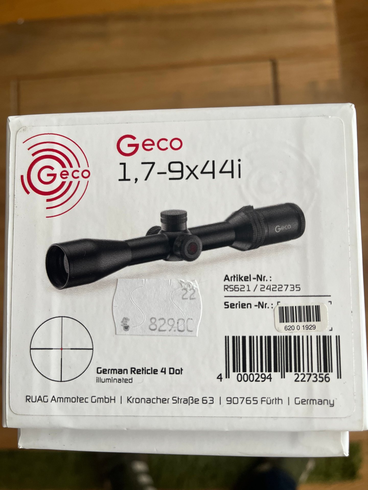 Geco ZF 1.7-9x44 i German 4 Dot Leuchtabsehen , fast Neu und sehr gepflegt. – Bild 1