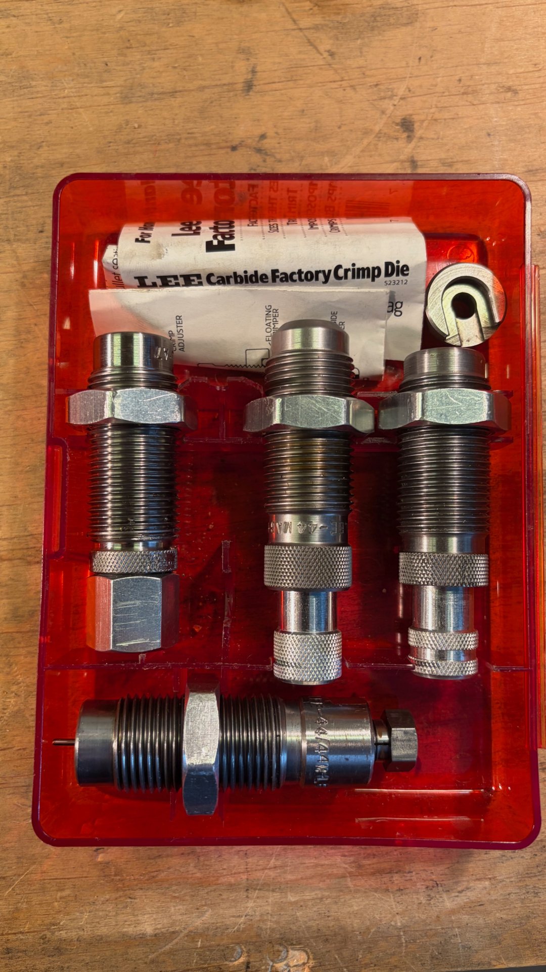 Lee .44 Magnum Hartmetall 4er-Matrizensatz,gebraucht – Bild 1