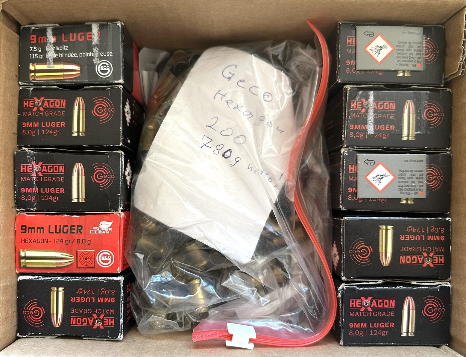 700 leere GECO Boxer Hülsen, 9mm Luger – Bild 1