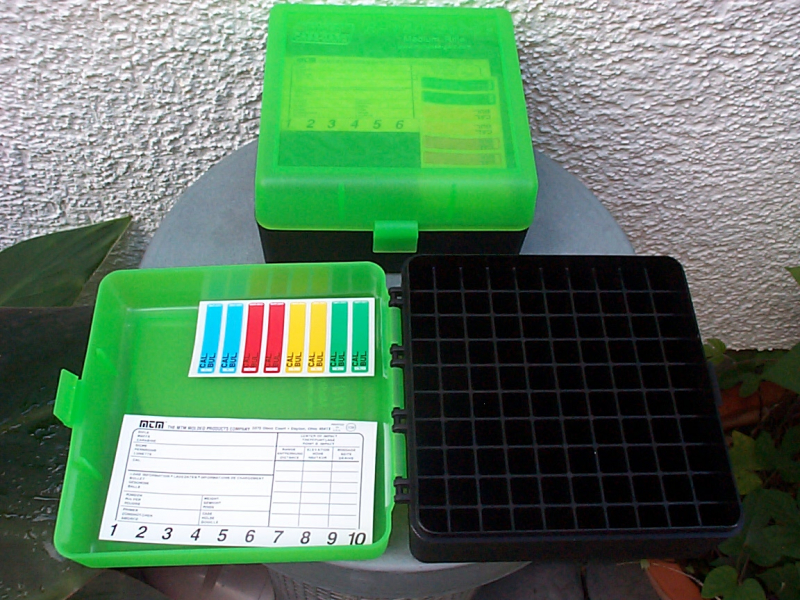 "Mit Scharnier"MTM CASE-GARD RM-100er Patronenbox .308 Win/.243 Win/u.v.m grün/schwarz – Bild 1