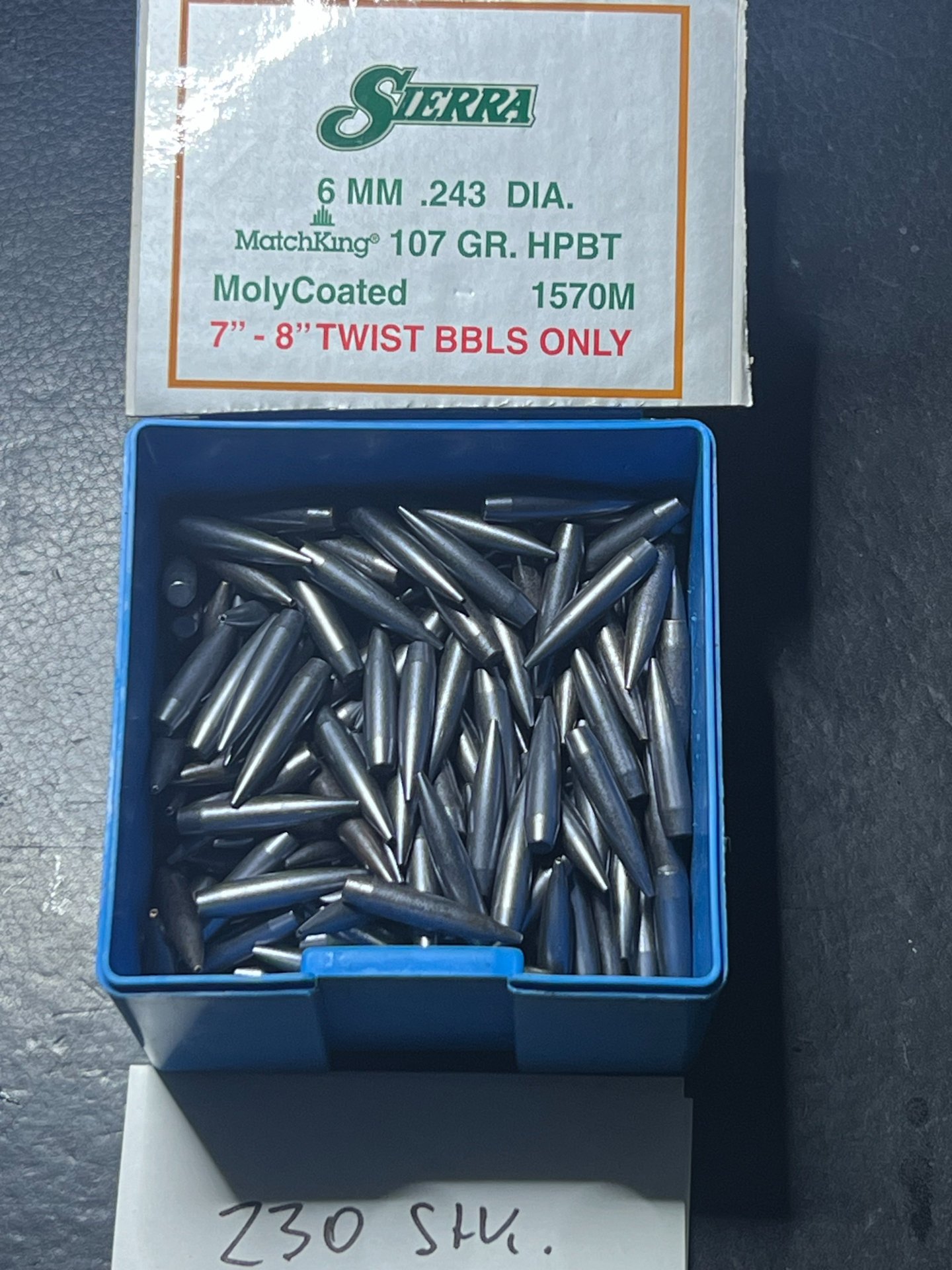 6mm/ .243 Sierra 107 gn HPBT Moly Coated 230 Stk. – Bild 1