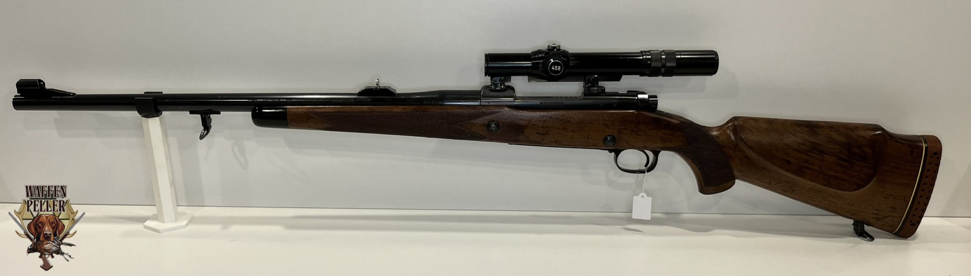 Winchester Model 70 Pre-64 Super Grade .458 Win. Mag. – Safari-Klassiker mit B. Nickel 1-4x Abs. 1 – Bild 1