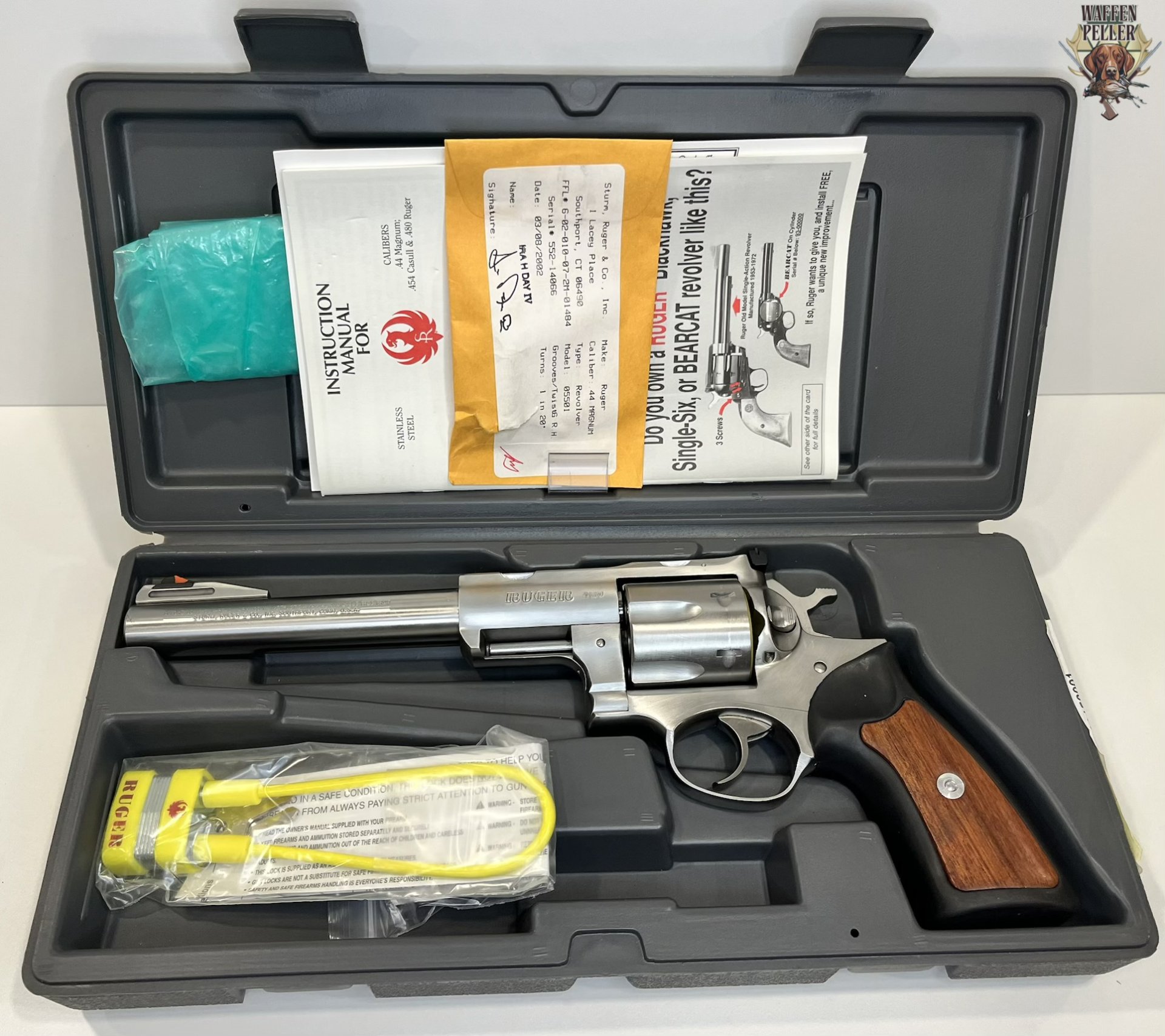 Ruger Super Redhawk .44 Mag. – 7,5" Stainless – Top-Zustand im Orig.-Koffer – Bild 1