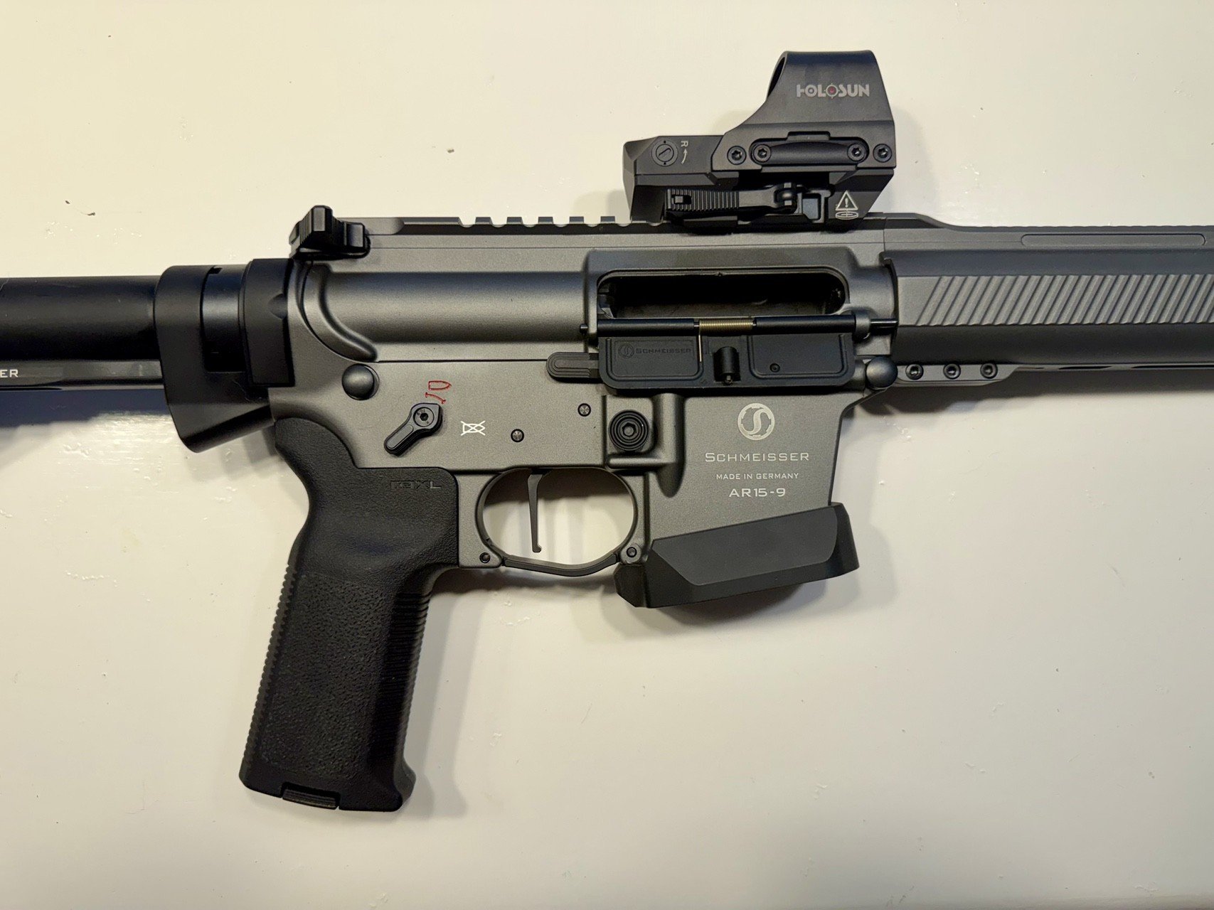 Schmeisser AR15-9 S4F Sport Dynamic PCC – 10,5" – Grey – 9 mm Luger – mit Holosun HS510C, Koffer und – Bild 6