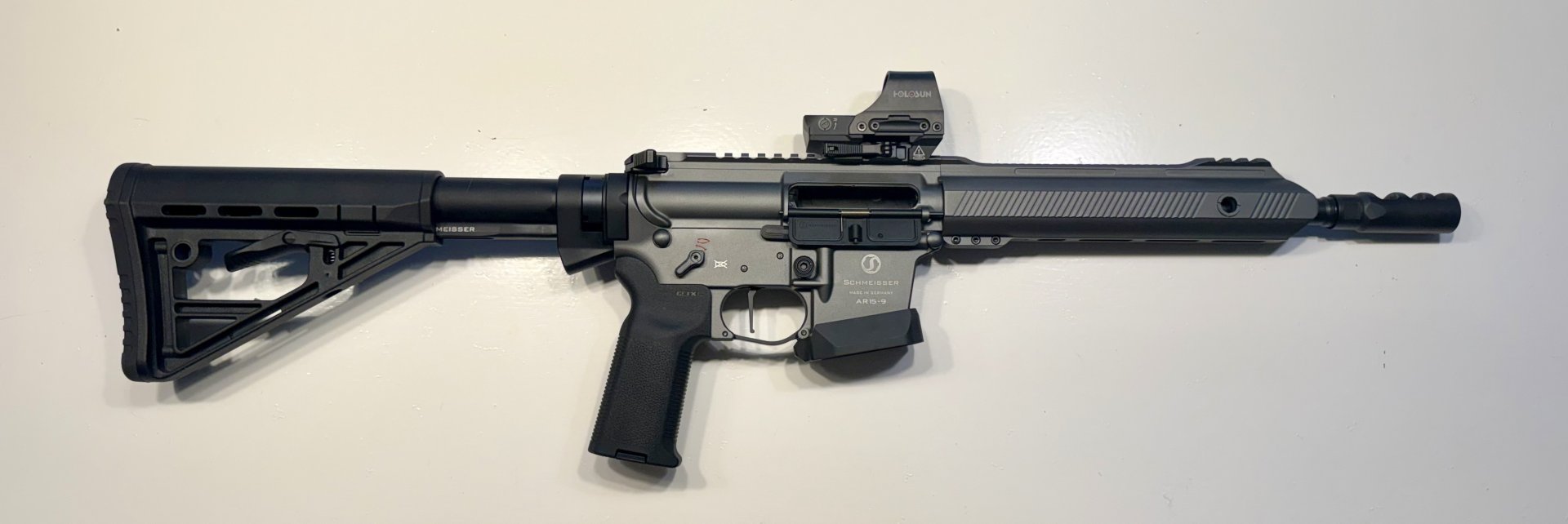 Schmeisser AR15-9 S4F Sport Dynamic PCC – 10,5" – Grey – 9 mm Luger – mit Holosun HS510C, Koffer und – Bild 4