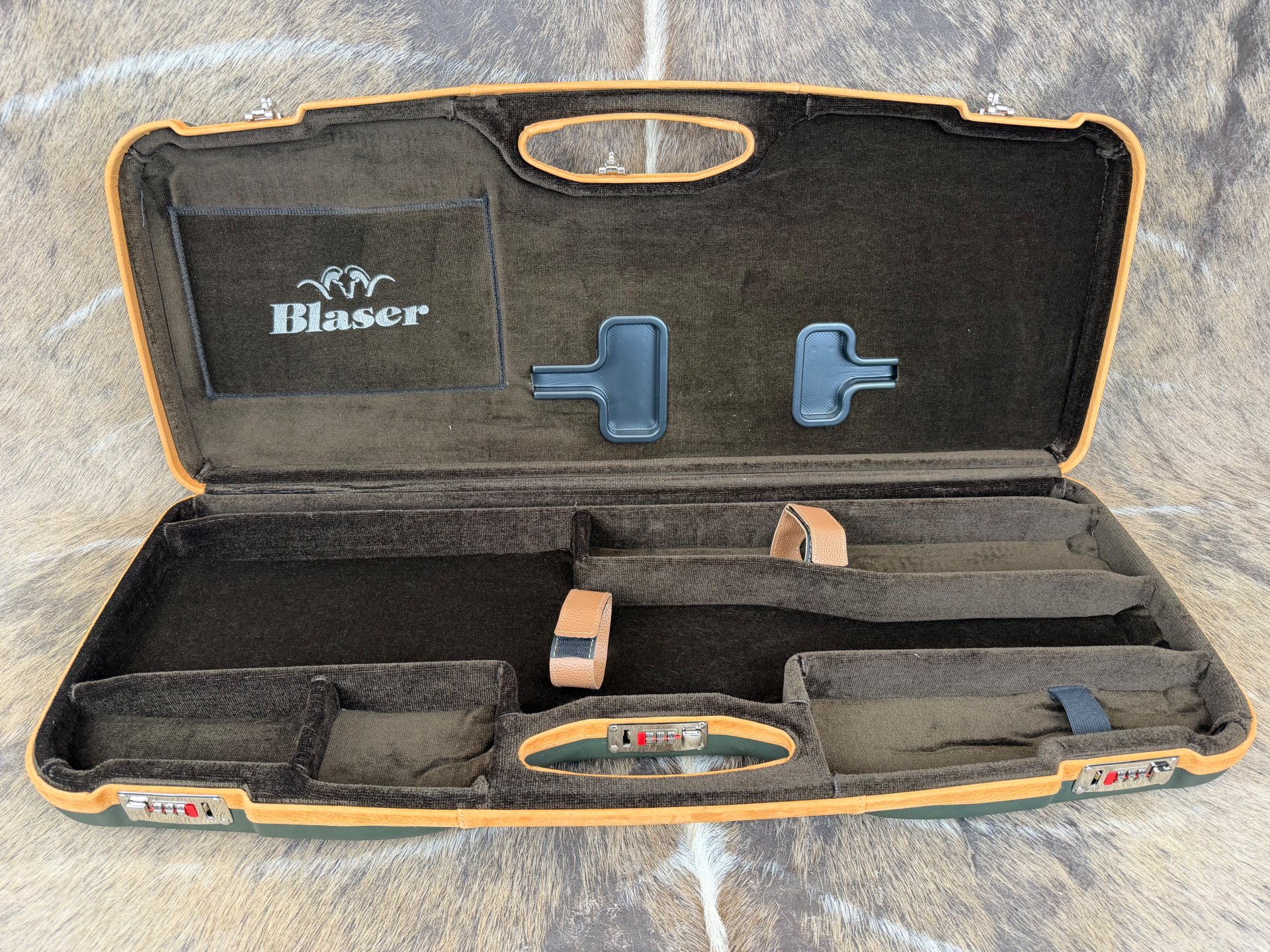 Blaser Koffer Grün/Leder Beige für Blaser R8 / R93, einen WL von WAFFEN FLÜHR ANSBACH – Bild 3