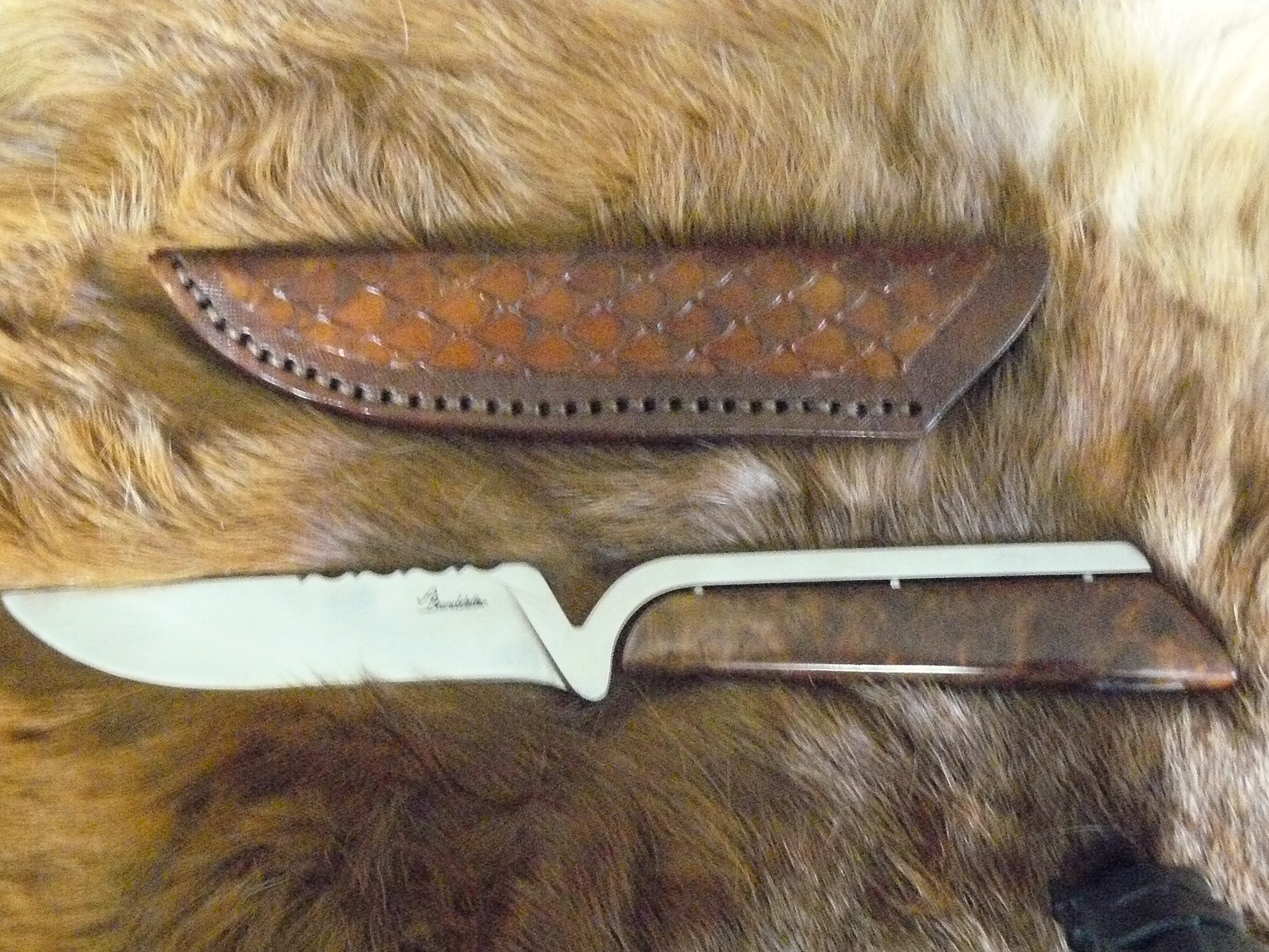 Sehr interessanter, origineller Jagdnicker von Brandstetter mit Wurzelholzgriff – Bild 1