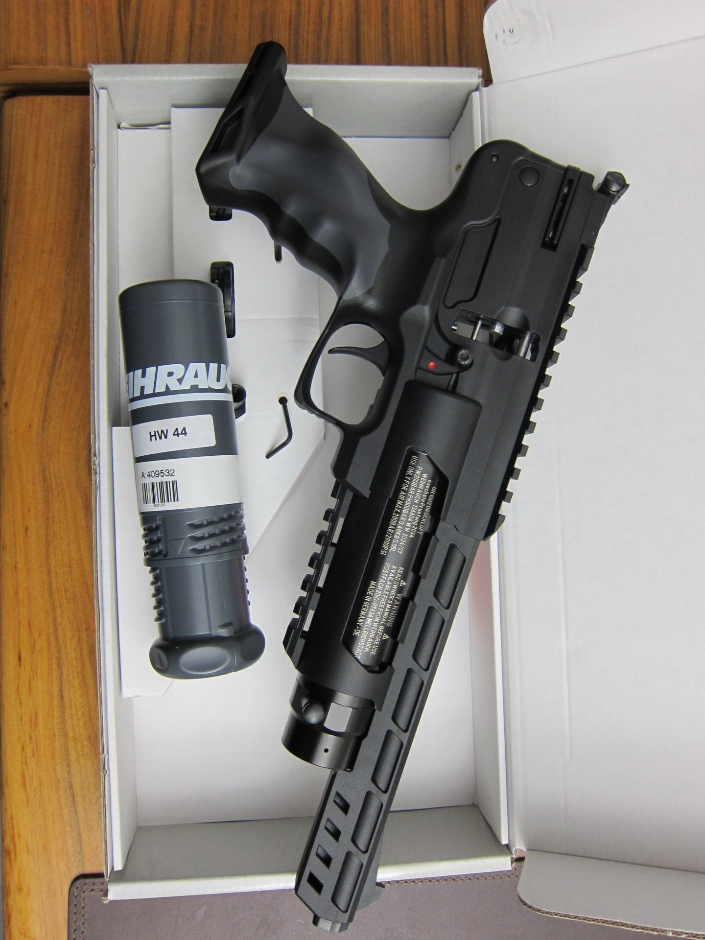 Weihrauch HW 44 Luftpistole Kaliber 4,5 mm mit Schalldämpfer – Bild 3