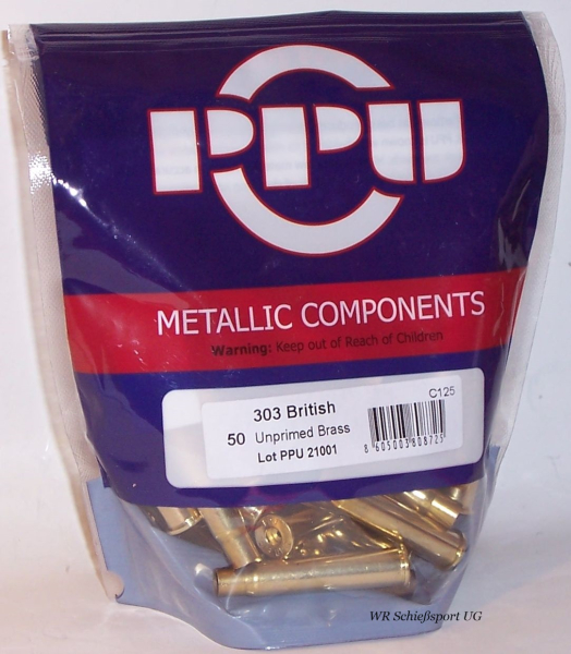 100St. PPU Prvi Partizan Hülsen f. Kal. .303 British - Boxerzündung - #C125 - Neuware – Bild 1