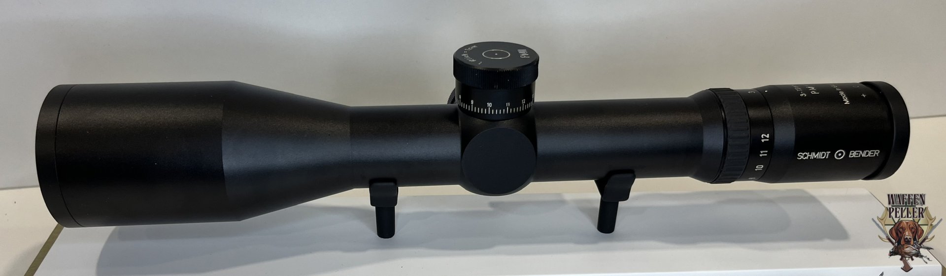 Schmidt & Bender 3-12x50 PM II – Taktisches Zielfernrohr – Absehen P3 (Mil-Dot mit Entfernungs-Skala – Bild 1