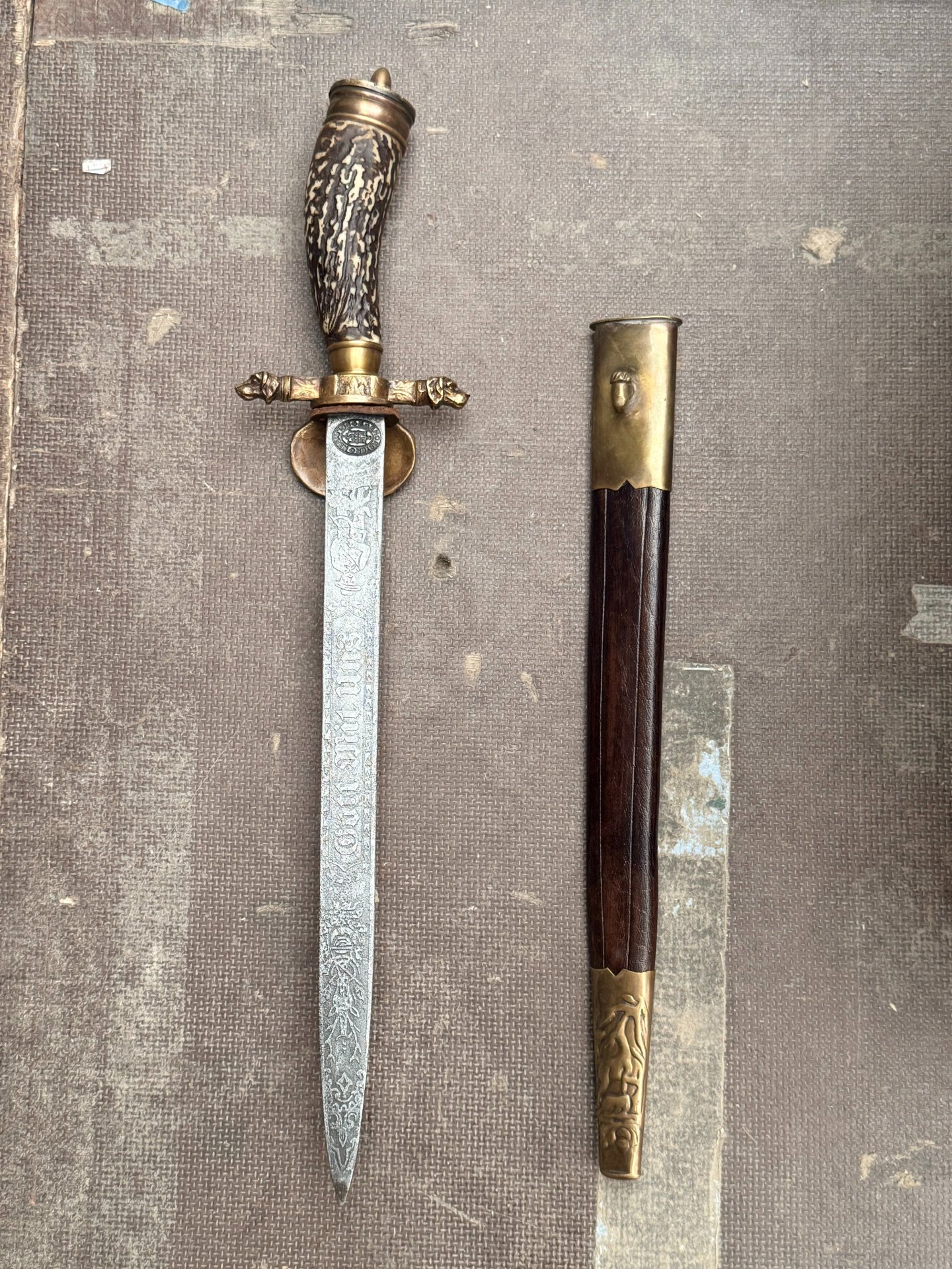 Hirschfänger Zwilling Solingen Deutsche Jägerschaft, k. Dolch Degen Säbel – Bild 3