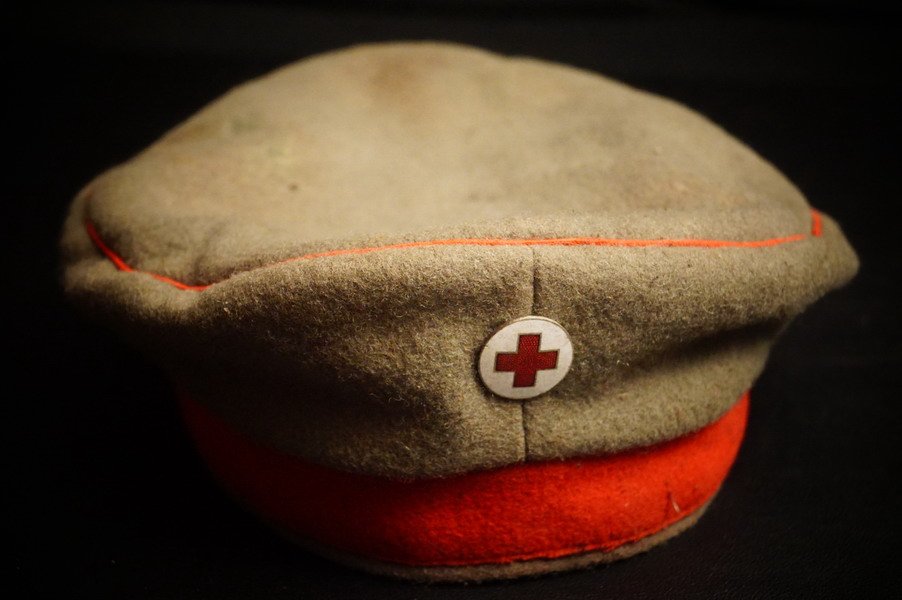 WK1 Krätzchen, Einheitsmütze, Rot Kreuz Sani, Wolltuch, BAX 1916 – Bild 1