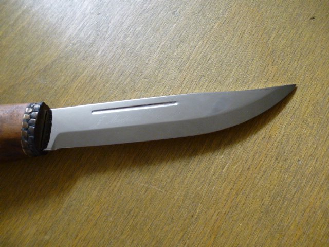 Marttiini Messer - SALMON KNIFE / Lachsmesser - Griff aus Maserbirke - Lederscheide in OVP – Bild 6