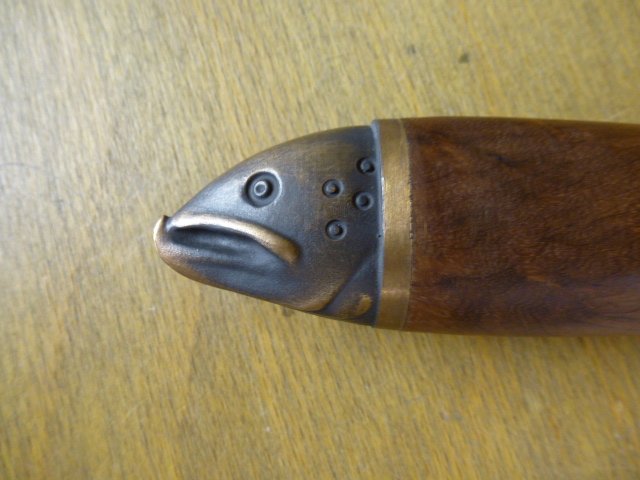 Marttiini Messer - SALMON KNIFE / Lachsmesser - Griff aus Maserbirke - Lederscheide in OVP – Bild 5