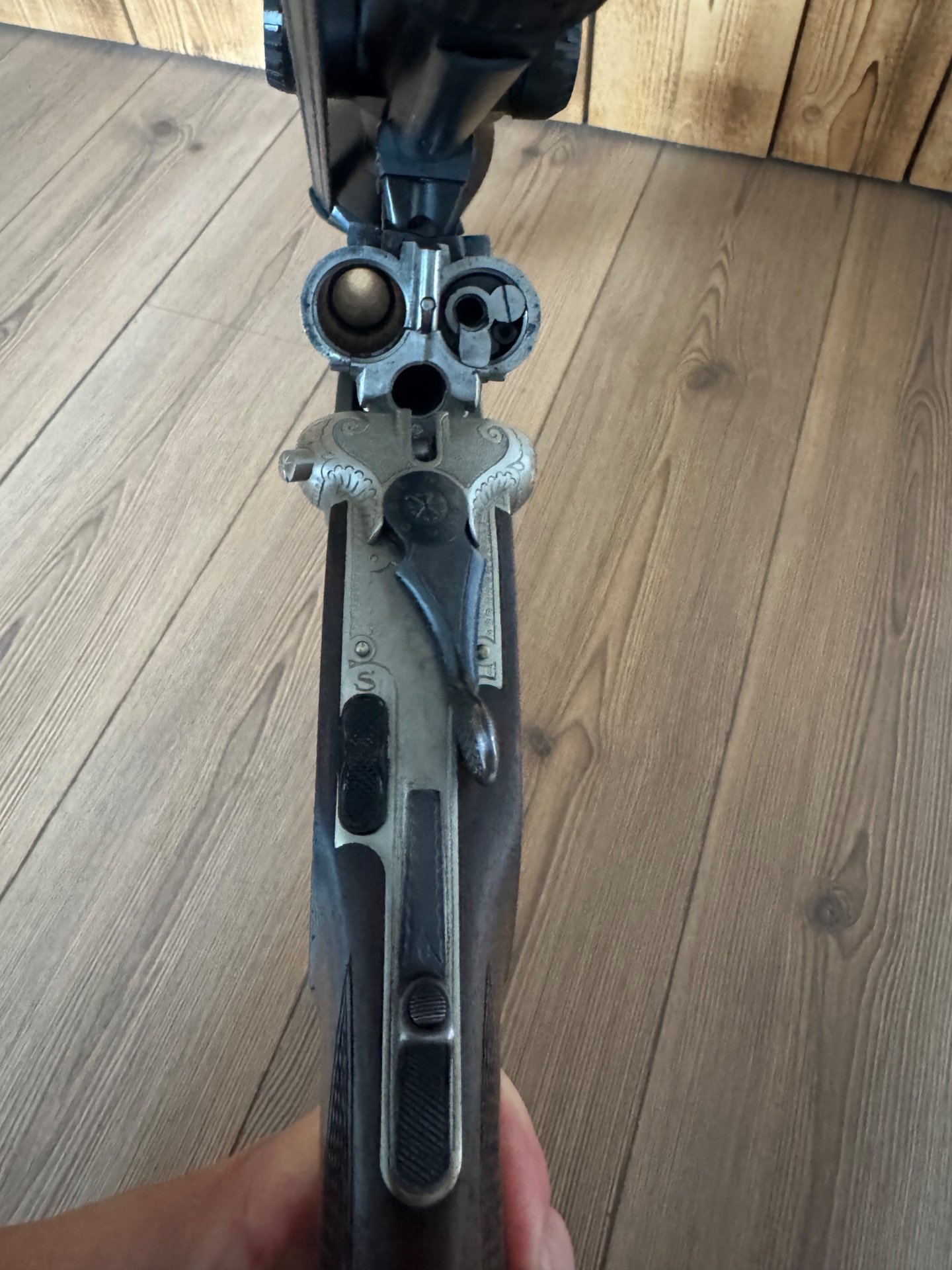 Krieghoff Trumpf Drilling, Kaliber 7 × 65 R und 16/70, mit Krieghoff Einstecklauf im Kaliber .22 Win – Bild 3