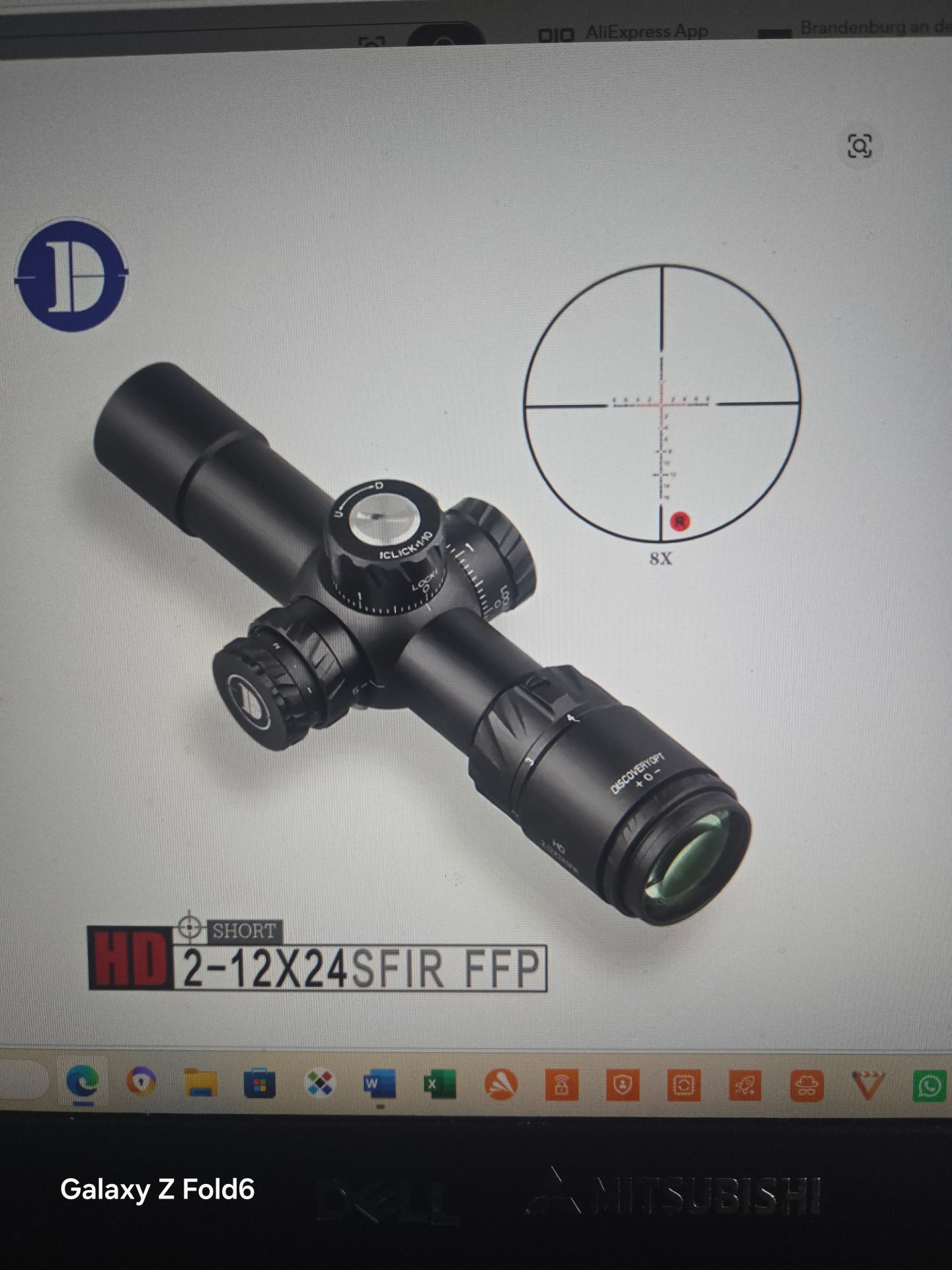 Discoveryopt HD 2-12X24 SFIR FFP beleuchtetes Zielfernrohr 215 mm LPVO mit Montage – Bild 3