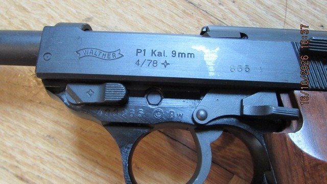Walther P1 Bw mit verstärktem Leichtmetall Griffstück, Kal. 9mmLuger sehr gut – Bild 2