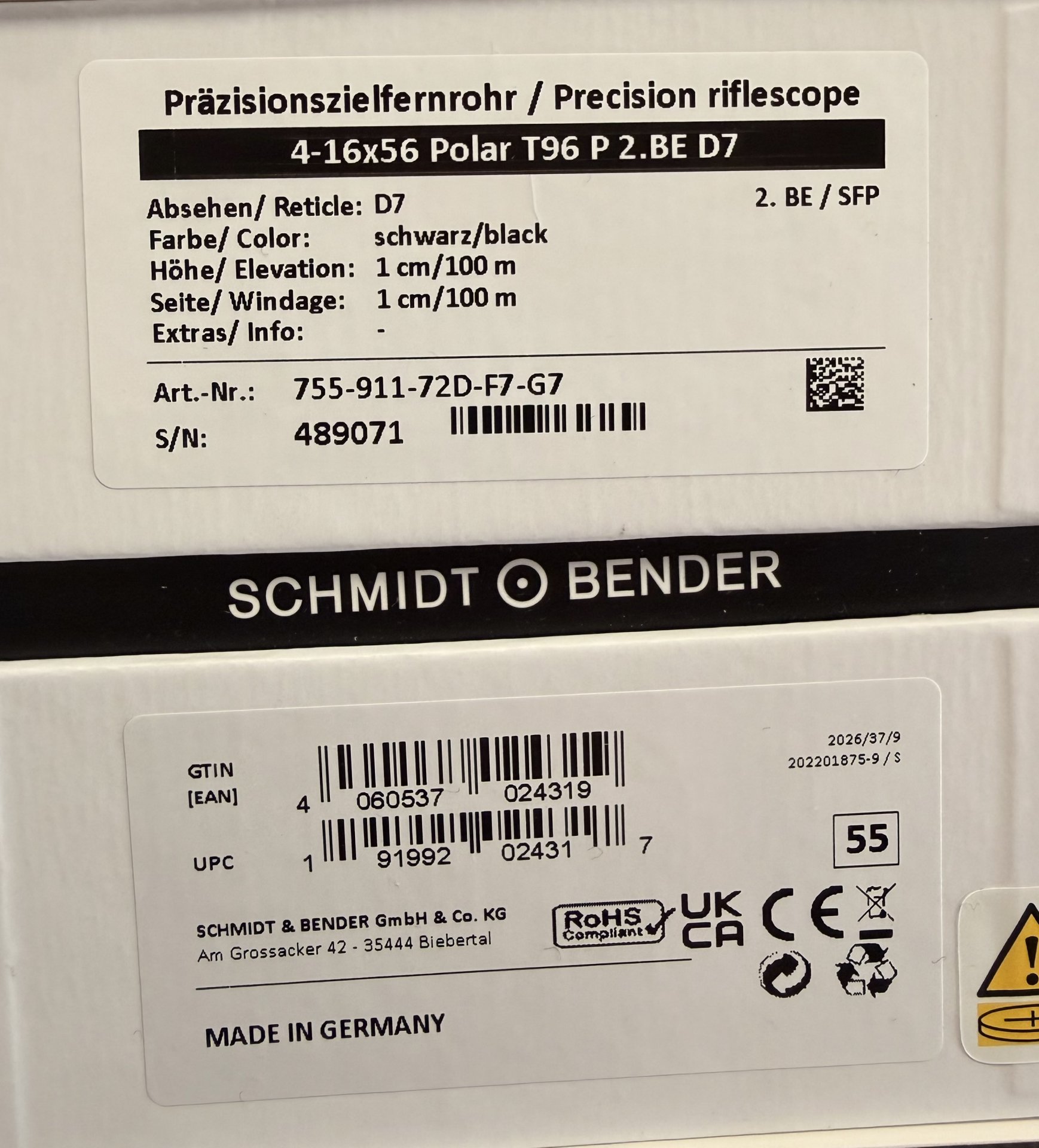Schmidt und Bender Zielfernrohr Polar 4-16x56 T96 D7 Leucht und 2x ASV TOP PREIS – Bild 1