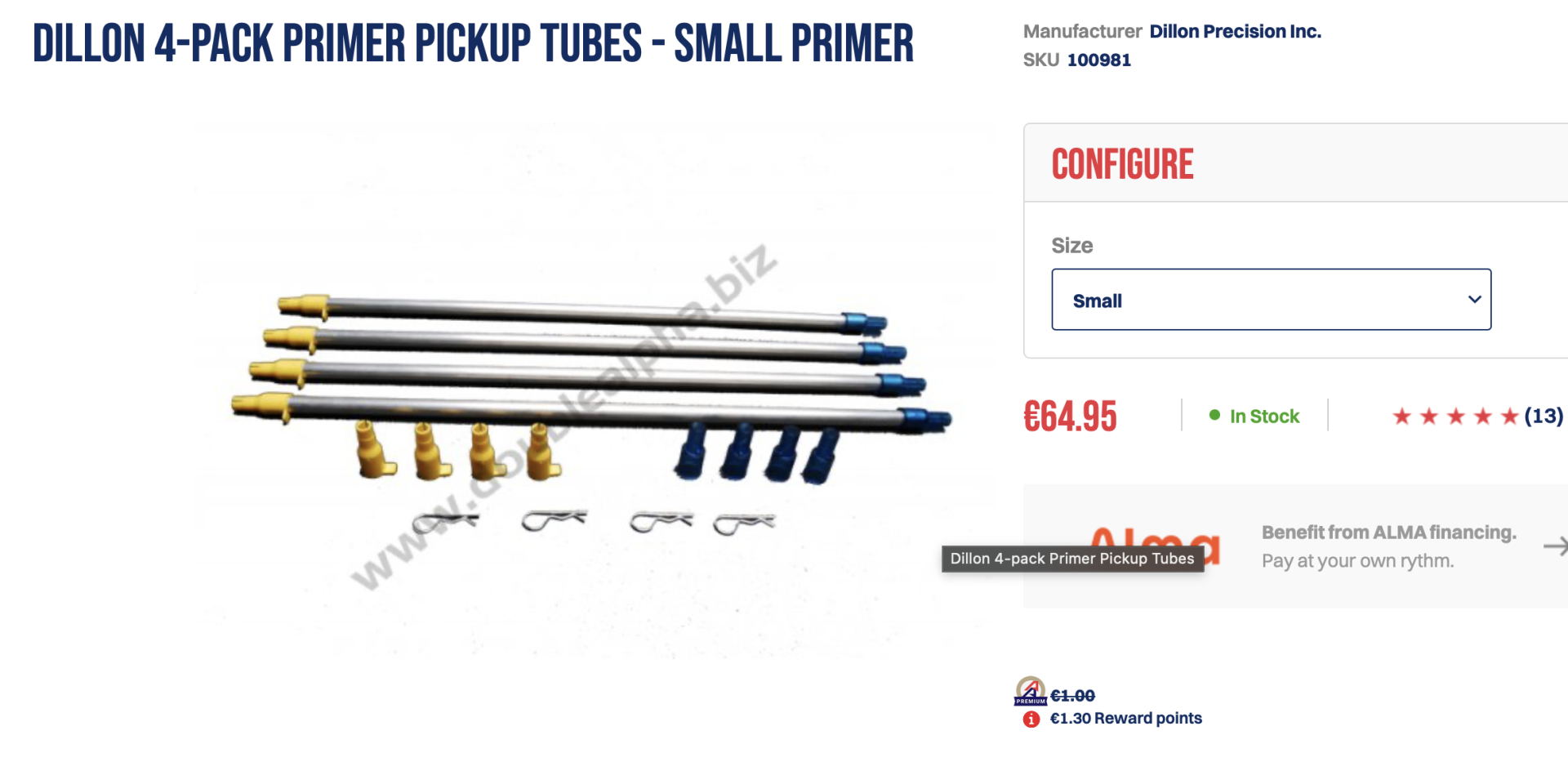 4 x Dillion Zündhütchen - Tubes, small – Bild 1