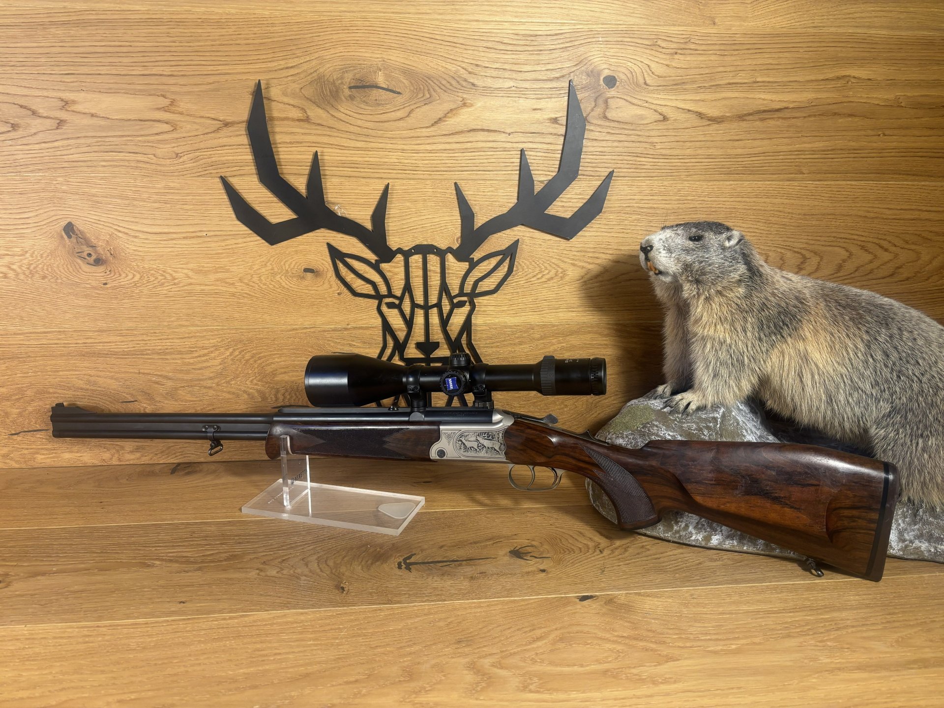 Bergstutzen Merkel B2 .30-06 + 5,6x52R - 60cm - Zeiss Diavari V 3-12x56 Abs. 44 - Waffen Schlemmer – Bild 1