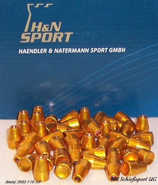 500 H&N 9mm(.356) - 115 - HP - verkupfert-HIGH-SPEED - BULK – Bild 1