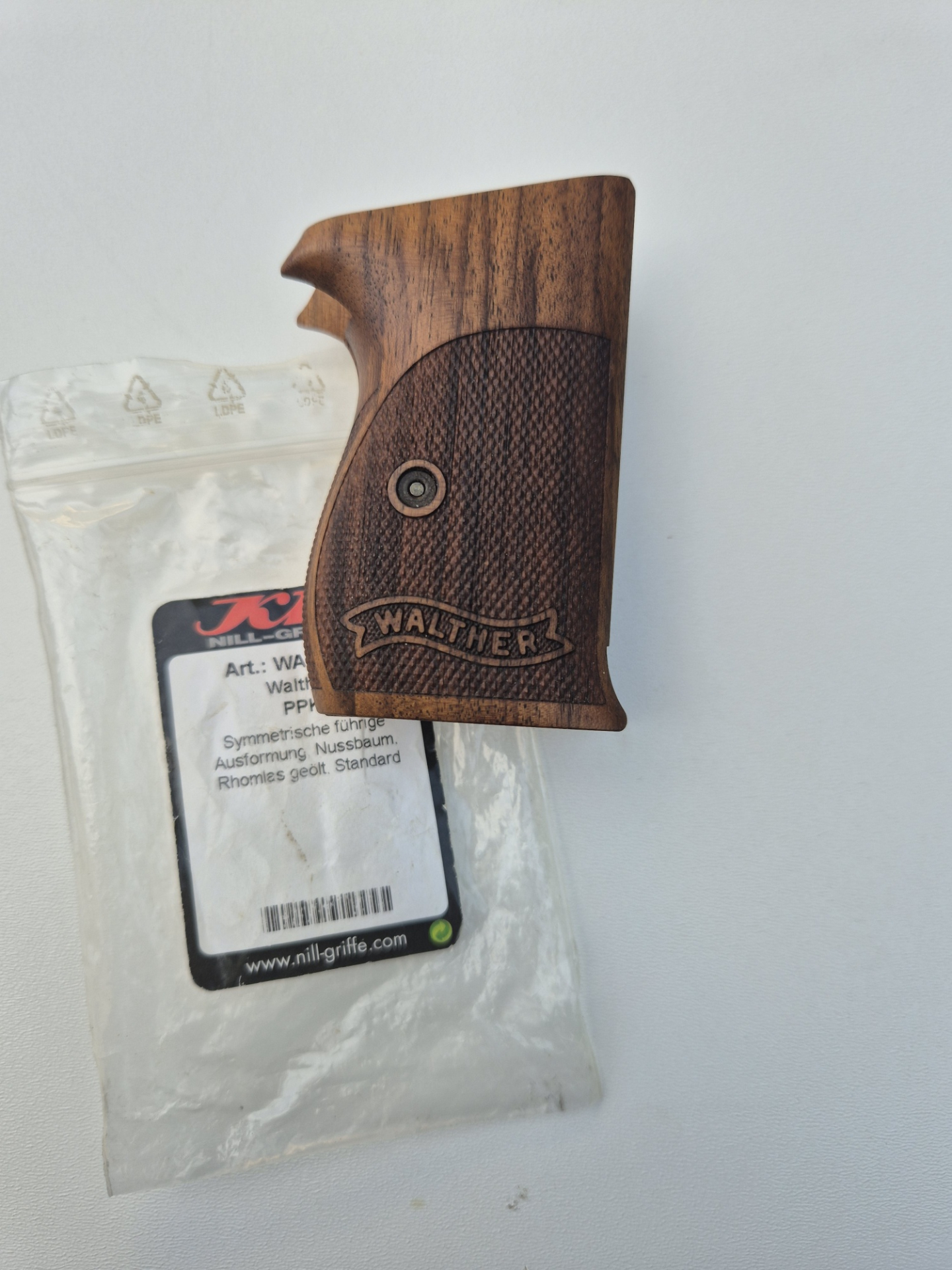 Neu Holzgriffschale Nill Griff für Walther PPK – Bild 2