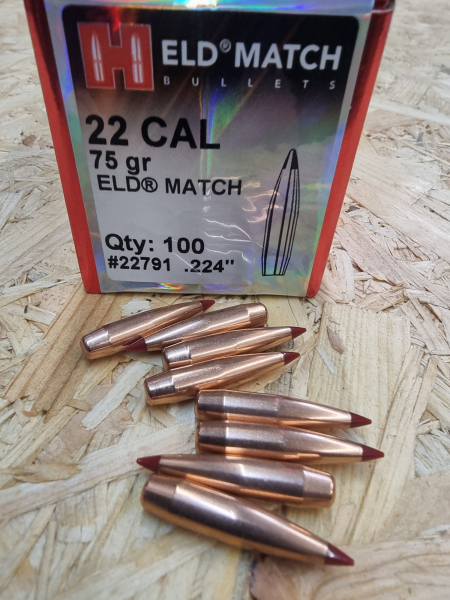 .22/.224/75grs. ELD Match Hornady 100 stk #22791#SSZ Berka – Bild 1