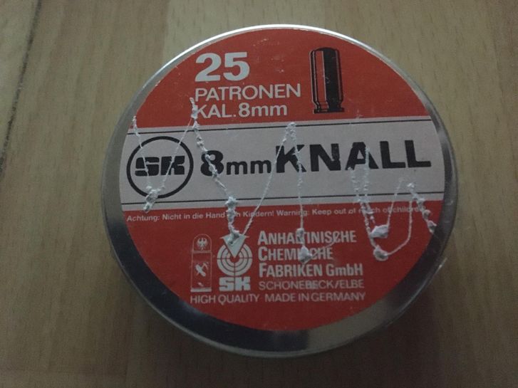 Alte 8mmK "SK" Schönebeck Knallpatronen! Original versiegelt! 80er Jahre- Sehr selten! – Bild 1