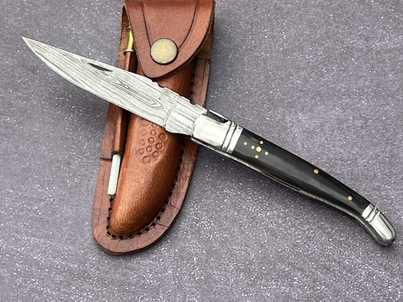 Damast Taschenmesser Handgefertigt Klappmesser Damaskus Damaszener – Bild 1