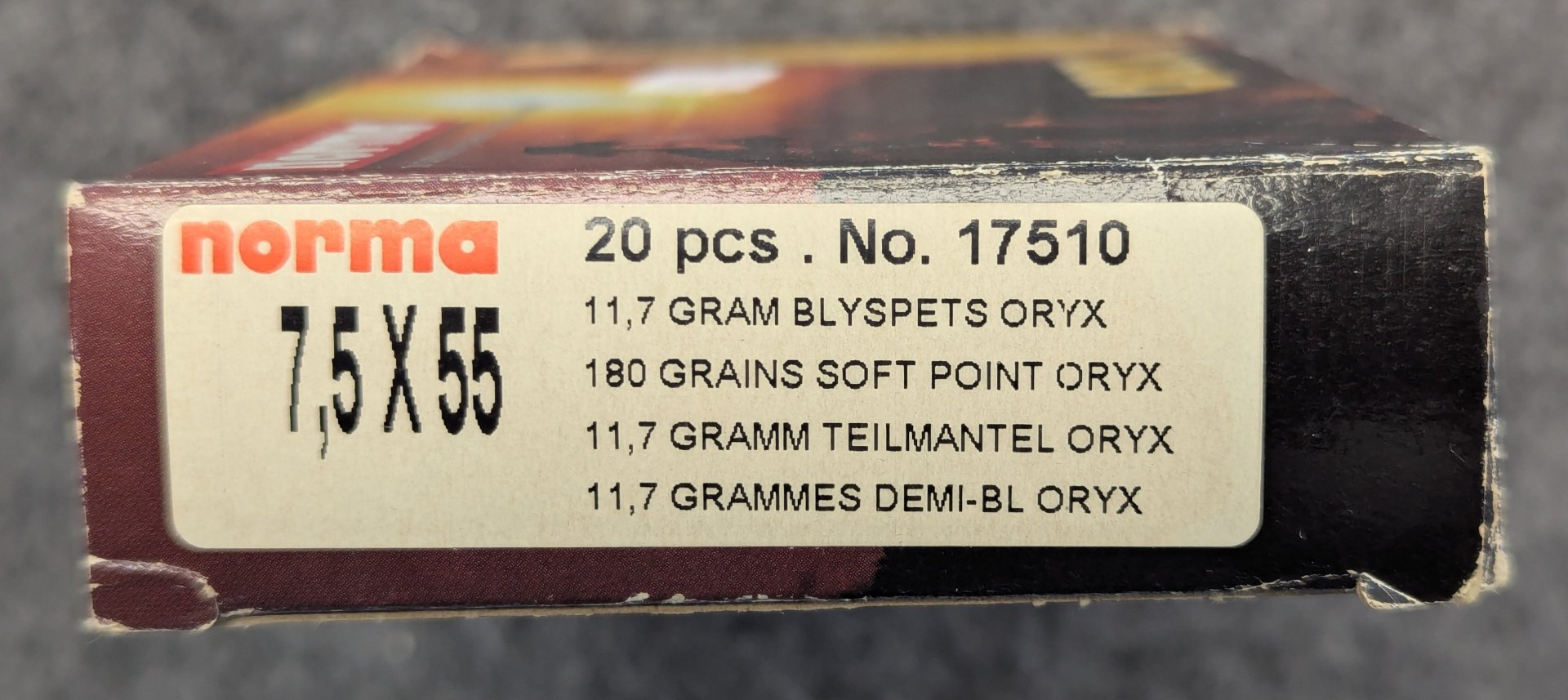60x Norma 7,5x55 Oryx 11,7g / 180gr – Bild 2
