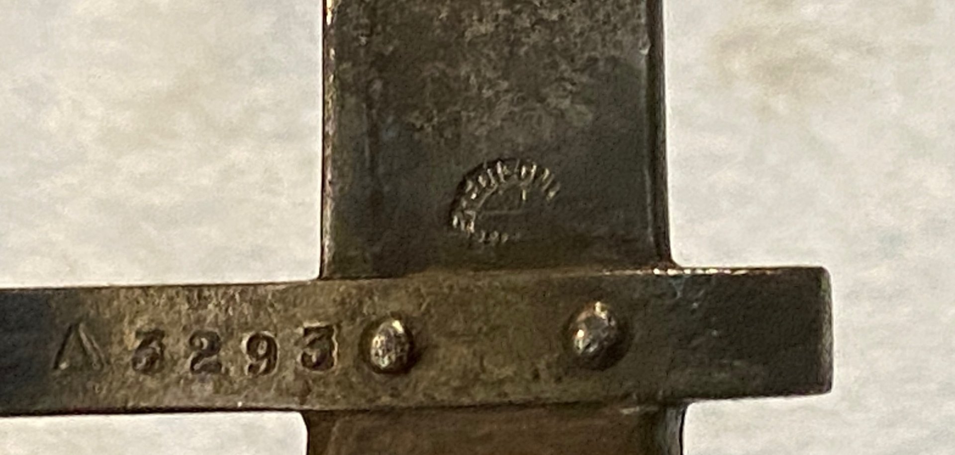 RAR Bajonett für das griechische Mannlicher-Gewehr 1903 an, Hersteller „EREDI GNUTTI BRESCIA“. – Bild 1