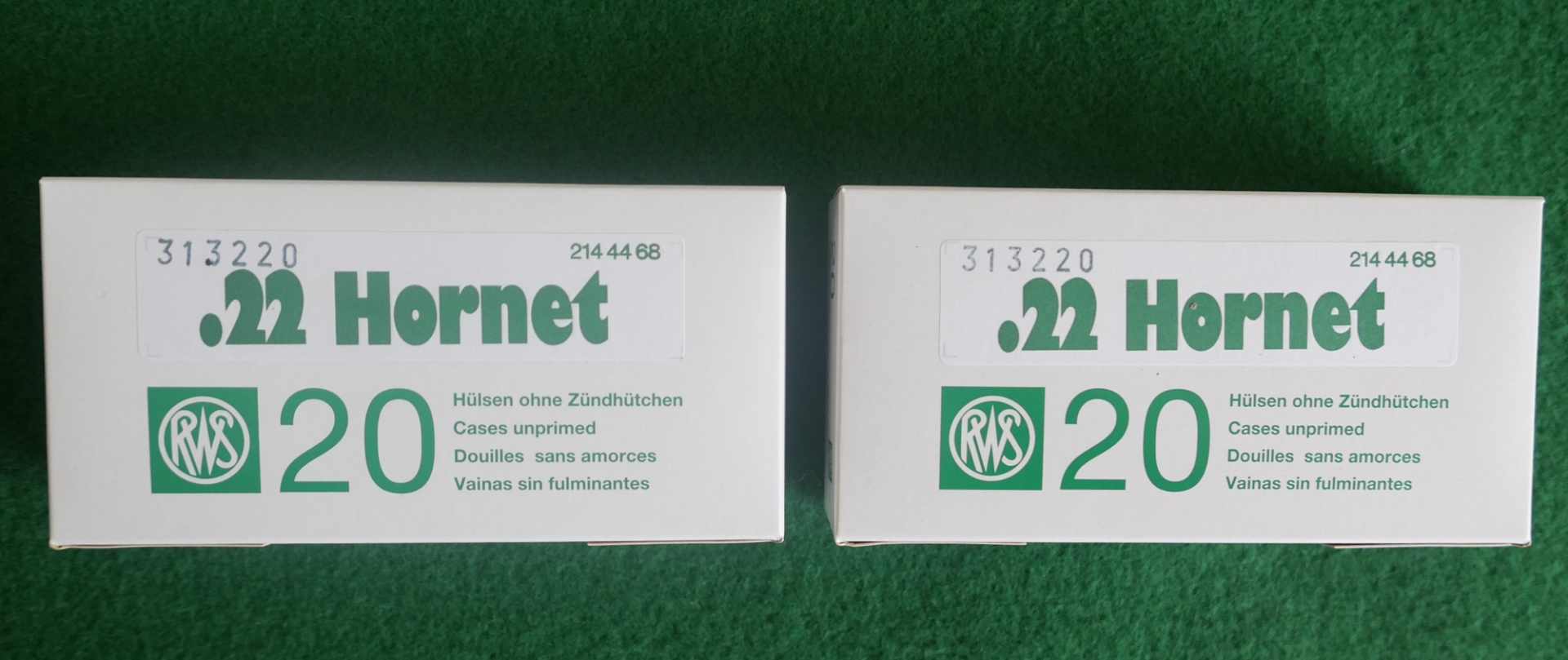 40 Stück NEUE .22-Hornet - RWS Hülsen – Bild 1