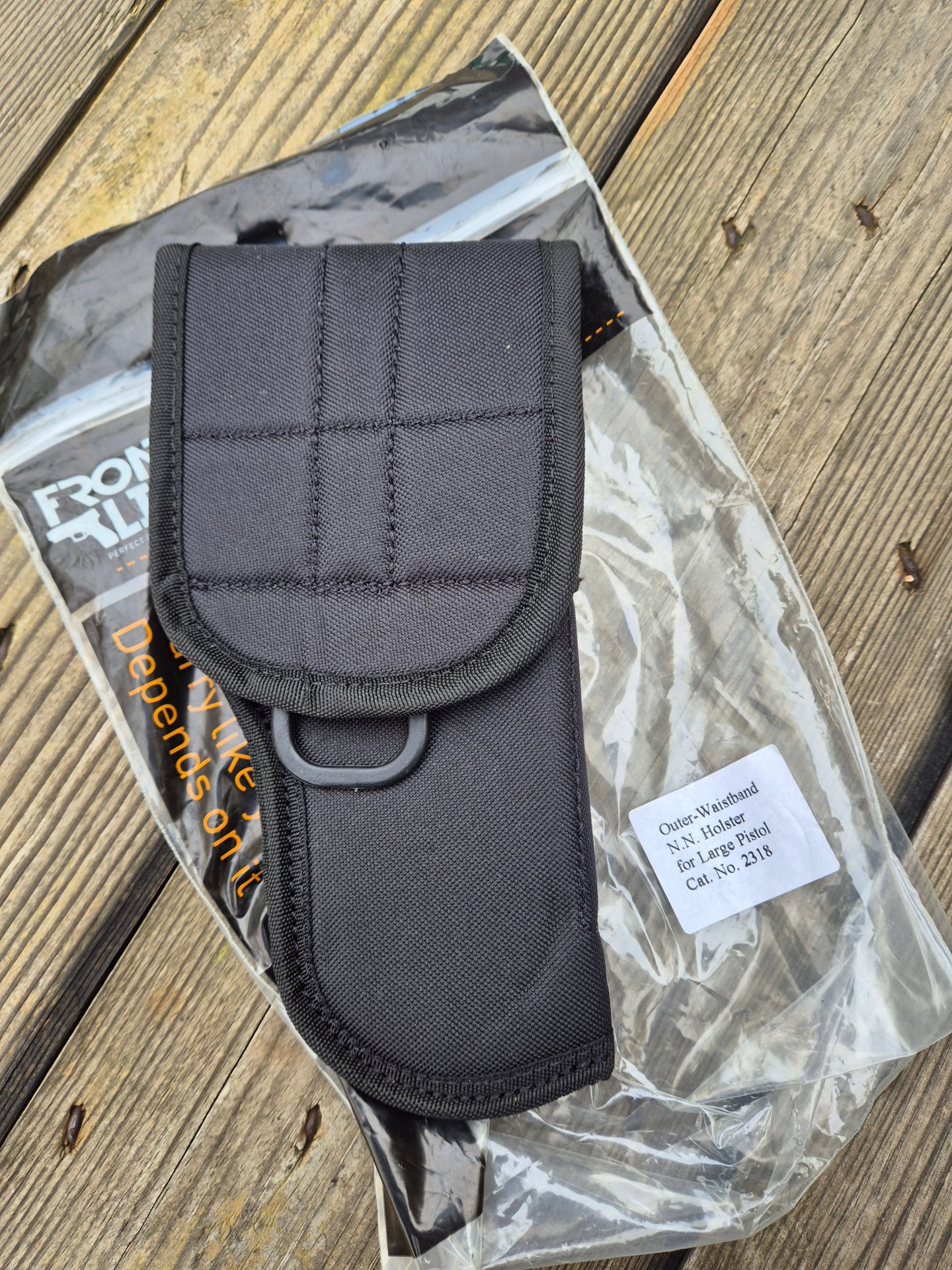Gürtelholster Front Line Mod 2318 Nylon mit Schutzklappe Pistolen bis 5 Zoll Lauflänge neuwertig – Bild 1