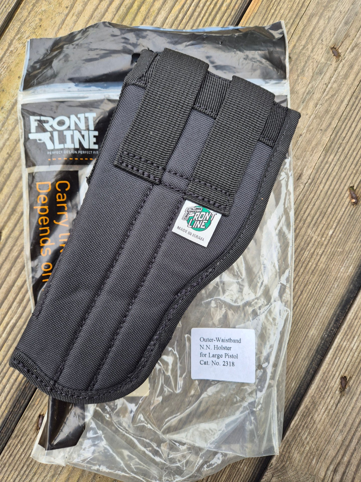 Gürtelholster Front Line Mod 2318 Nylon mit Schutzklappe Pistolen bis 5 Zoll Lauflänge neuwertig – Bild 2
