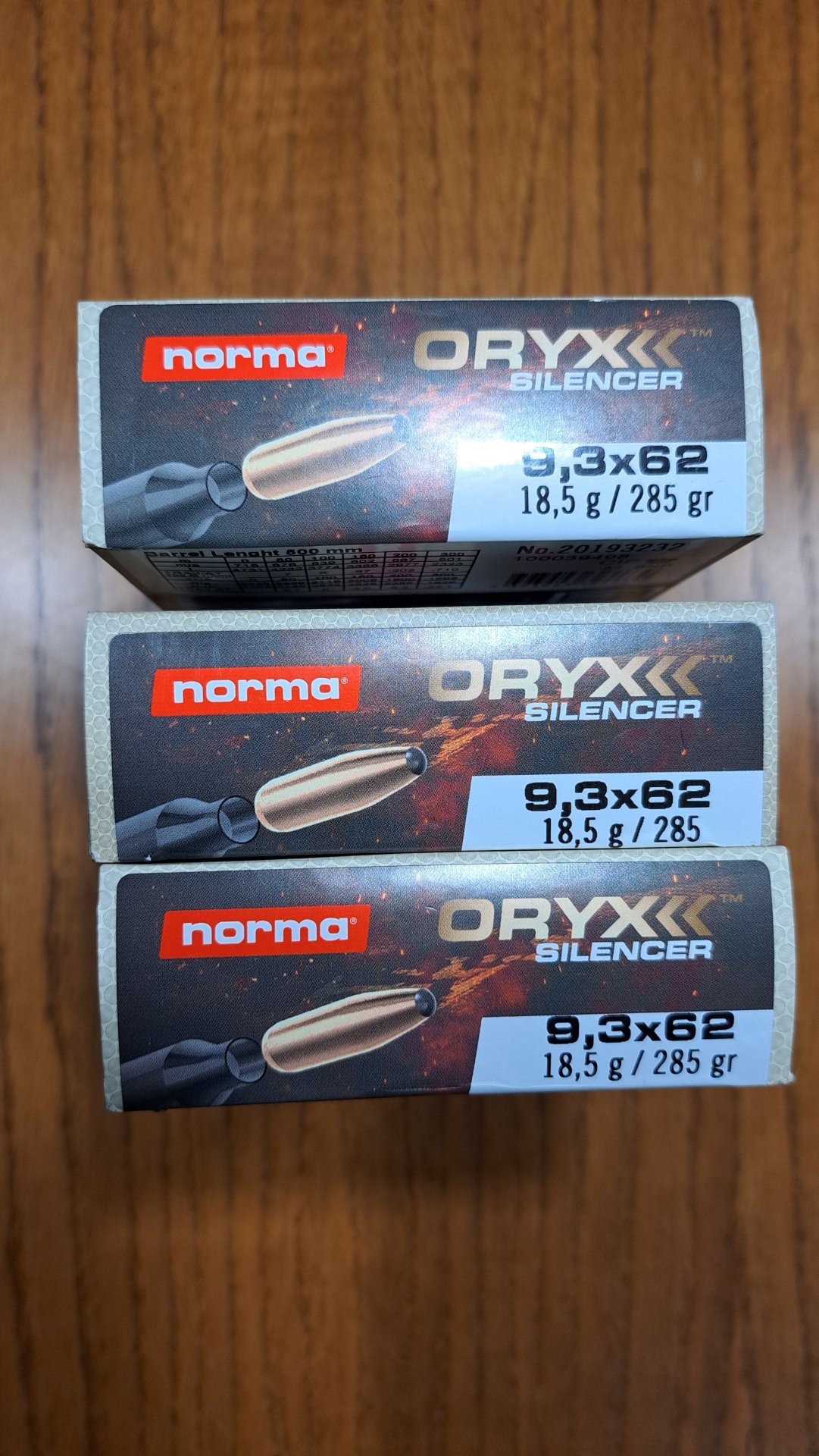 60 Stück 9,3x62 Norma Oryx Silencer 18,5 gr 286gr - ein Los – Bild 2