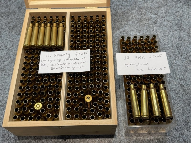 6,5 x 55 Schwedenmauser Hülsen 224 MERCURY + PMC 88 Stück – Bild 1