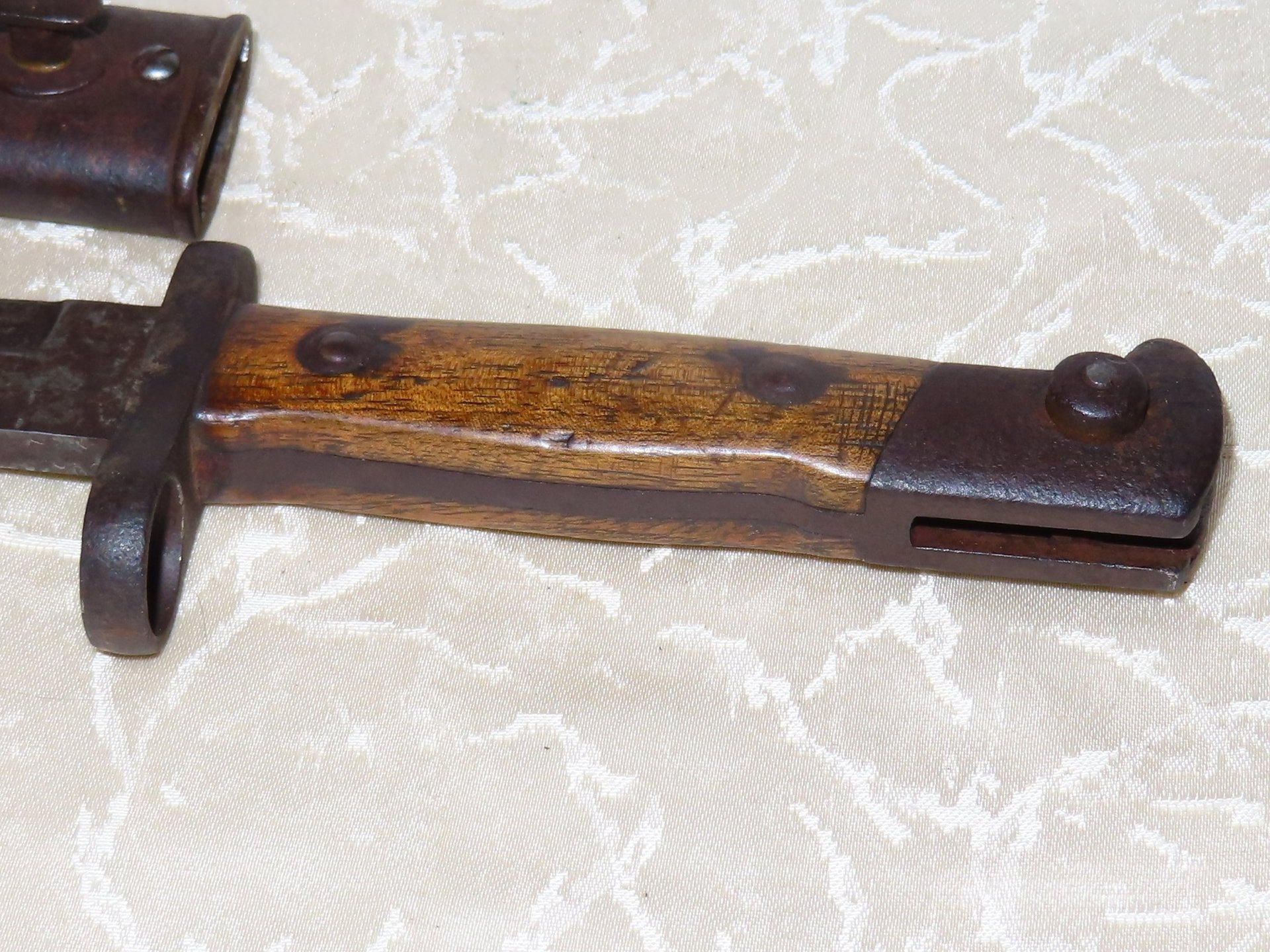 Bajonett mit Lederscheide Regiment gestempelt 125.R.1. 71., Weyerberg Kirschbaum Solingen N17 – Bild 3