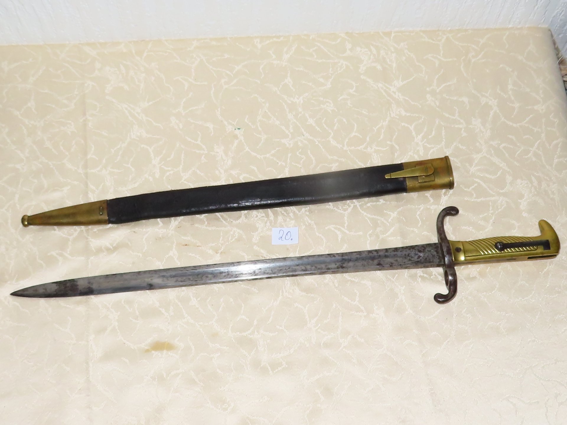 Infanterie Seitengewehr Hersteller BEBR. Simson Suhl, Regimentsstempel 114.R.E.3.51. M 1871 N20 – Bild 1