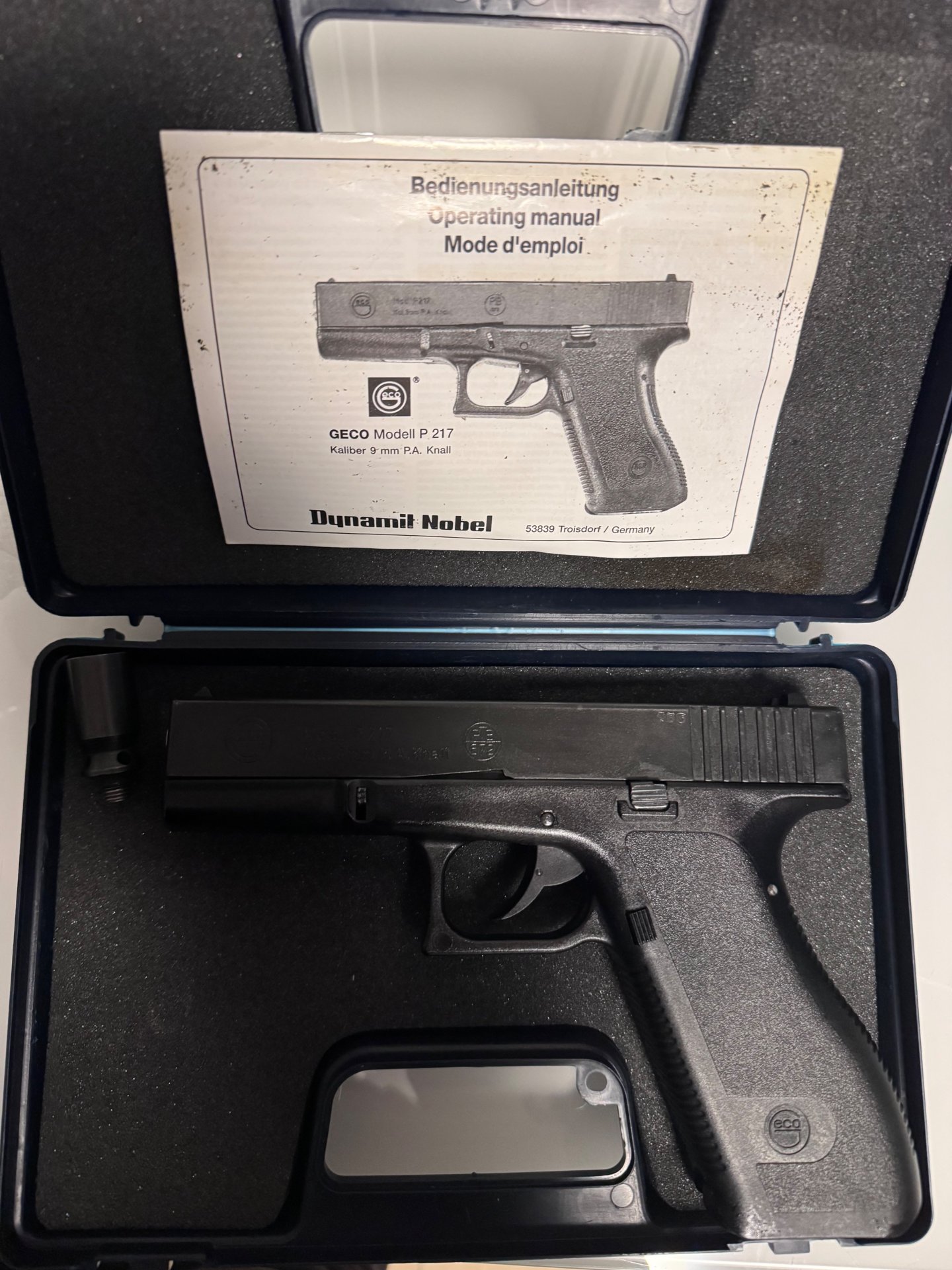 Neu Geco P217 Schwarz von Dynamit Nobel 9mm pak Gaspistole – Bild 1