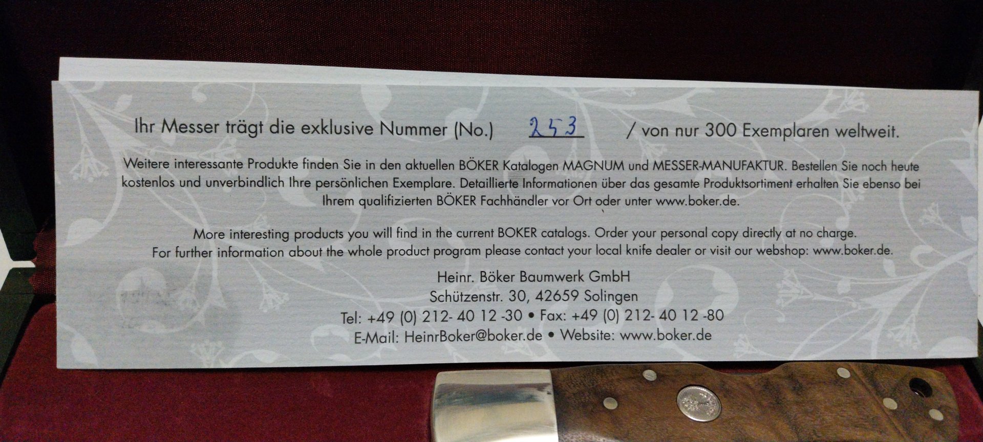 BÖKER DAMAST LIMITED – Bild 3