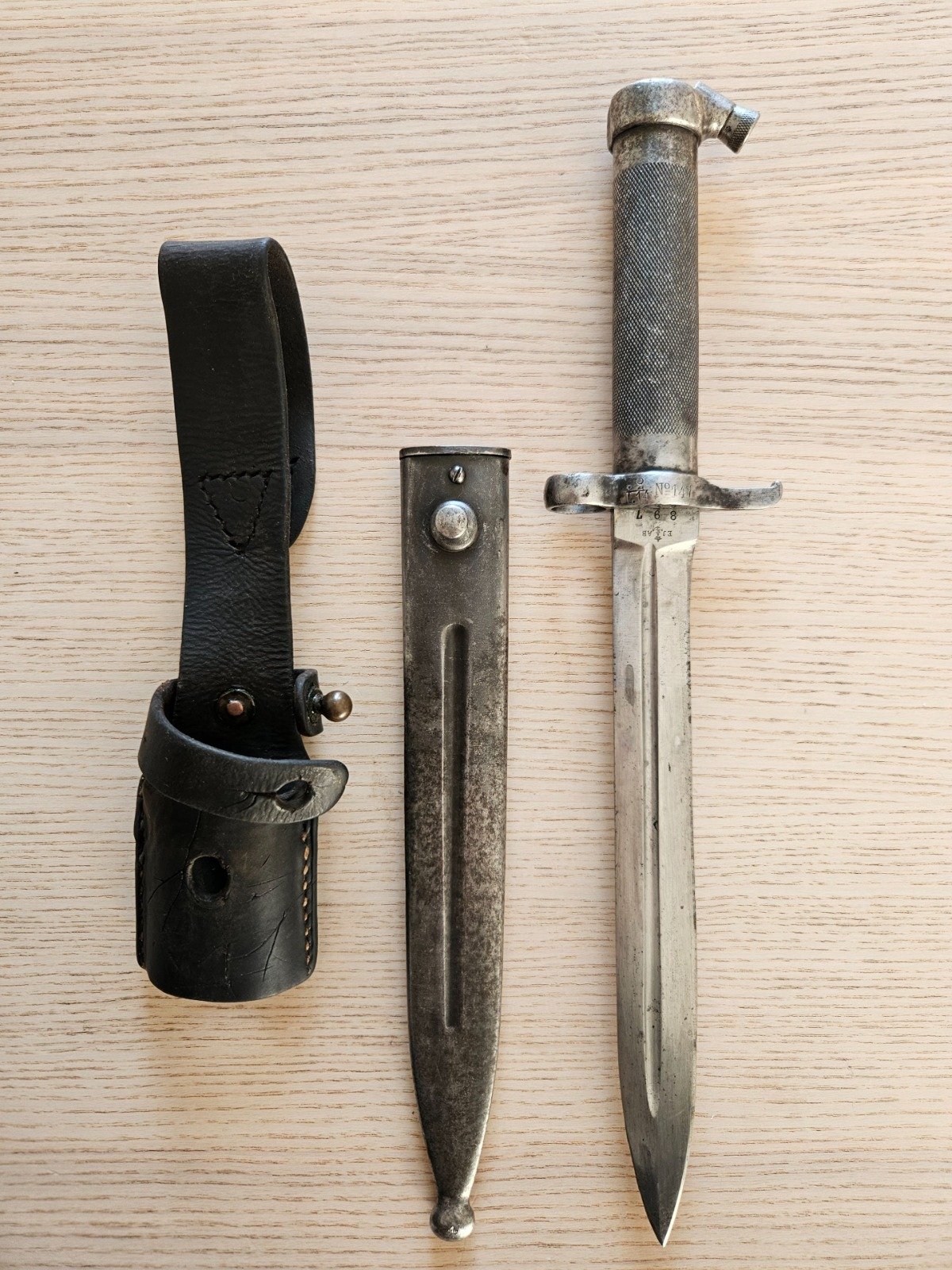 Originales Bajonett für Schwedenmauser M96 und M38 Gewehre. Inkl. Koppelschuh – Bild 1