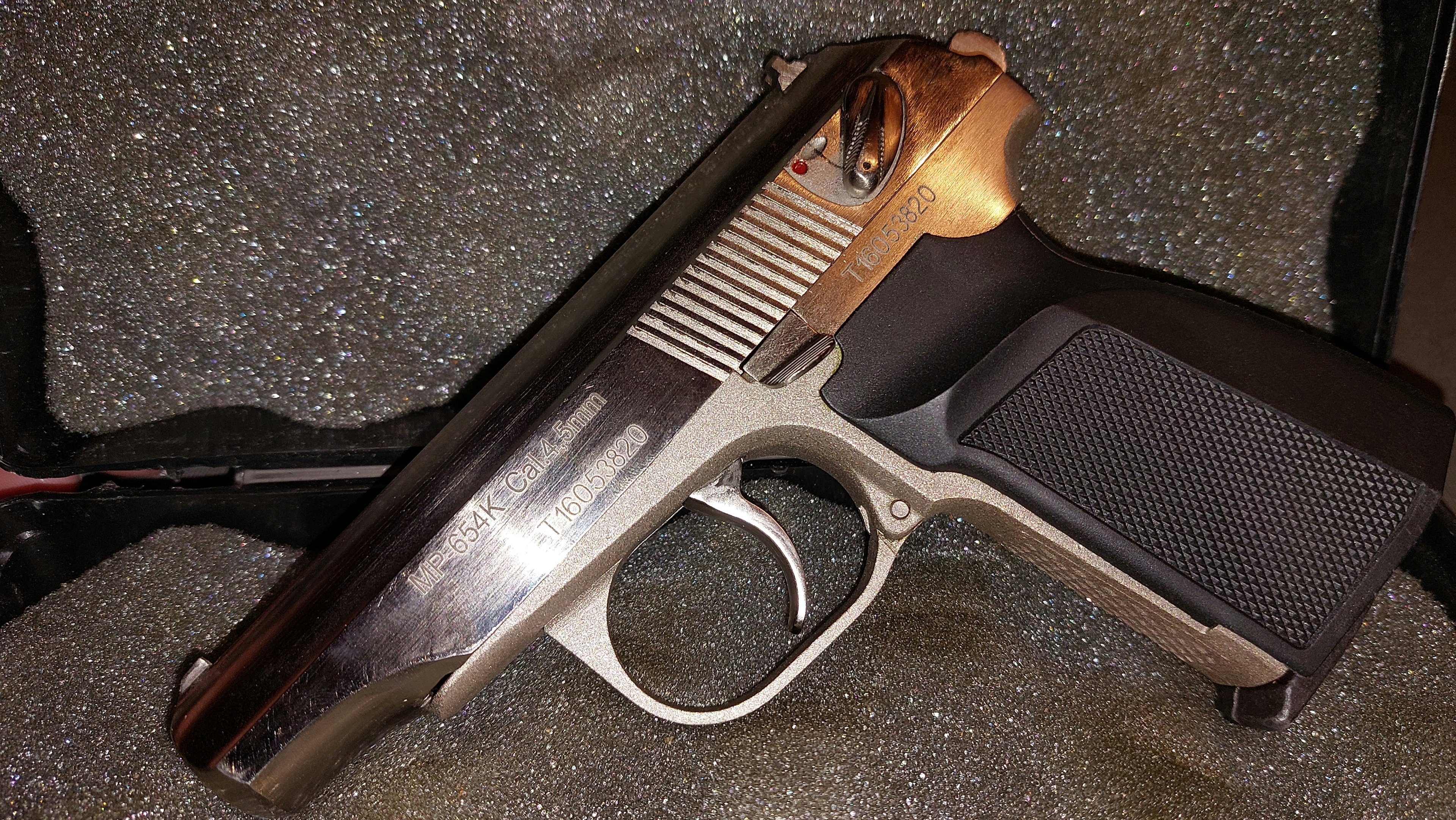 Baikal Makarov MP-654K - Vernickelt, Vollstahl + O.Koffer – Bild 1