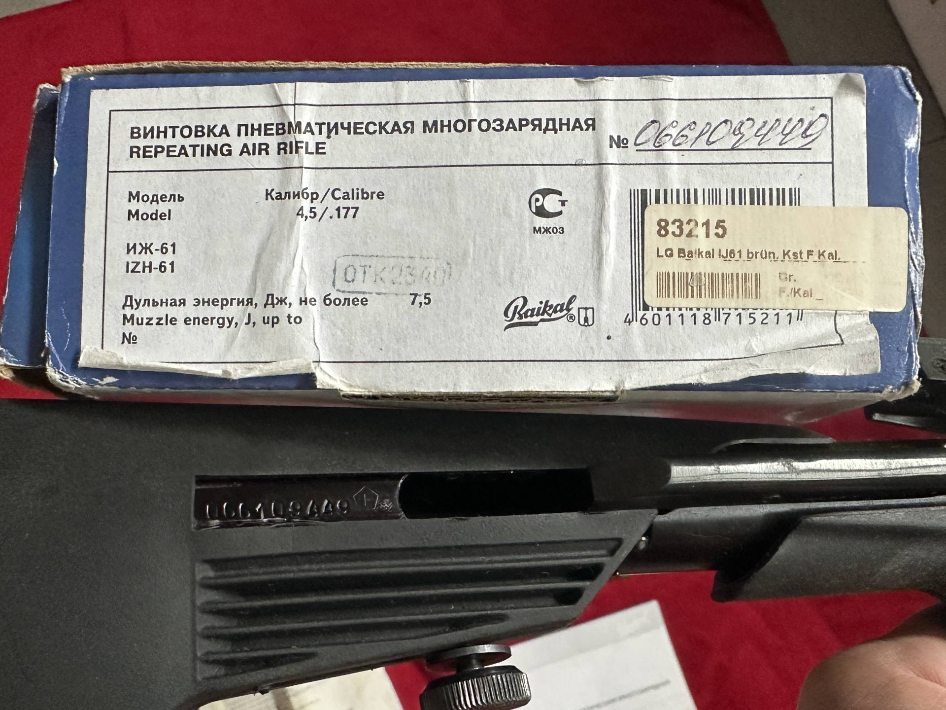 ==>Rarität aus Sammlung!Original russisches Baikal-Izmash IJ61-Cal.4.5 mm OVP wie neu aus Sammlung ! – Bild 6