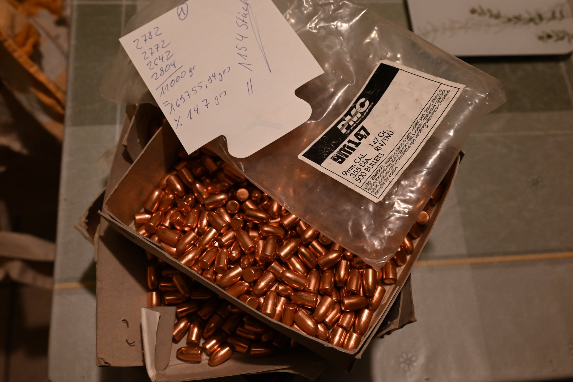 1154x PMC Geschosse 9mm 147grs beschichtet – Bild 2