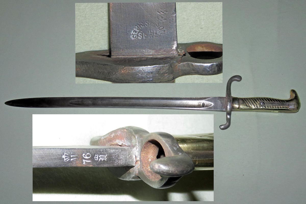 Preußisches Infanterie Seitengewehr Faschinenmesser M 71 Gebr. Simson Suhl Abnahme W 76 – Bild 1