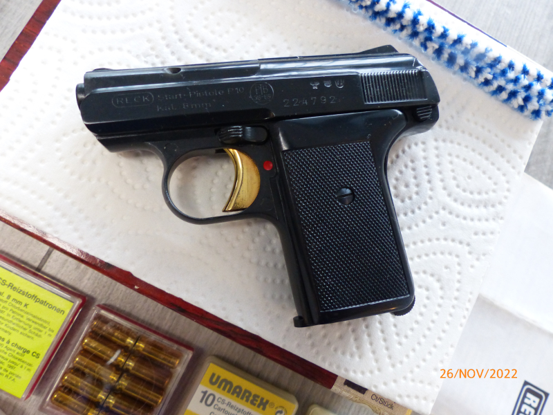 Hochwerige Reck P10 8mm mit goldenen Abzug, ungeschossen erste PTB 38-69, Beschuss 1971 m.Zubehör – image 2