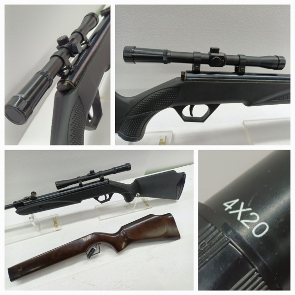 Luftgewehr ___ 1x Waffe + 2x Schaft + ZF 4x20 ___ Wechselschaft Holz + PVC Schaft = BESTZUSTAND – Bild 2
