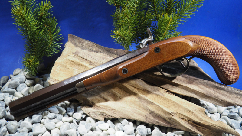 Für Kenner ! Sehr gute Perkussionspistole P.Bondini "W.Moore", Kal: .45, Toller Zustand ! – billede 2