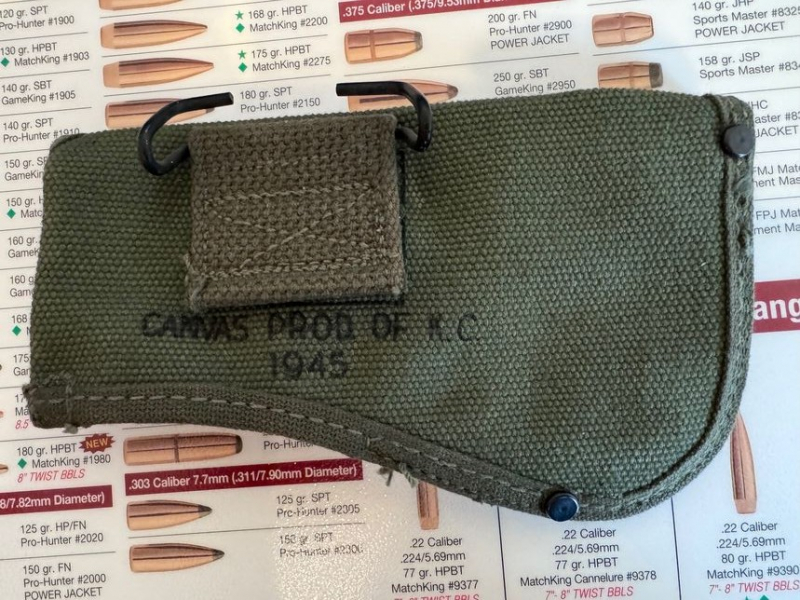 US Army Tasche für Feldaxt – WWII – „Canvas Prod. Co. K.C. 1945“ – Mint Zustand – immagine 2